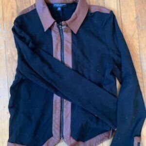 JONATHAN SAUNDERS XL LEATHER AND FABRIC JACKET